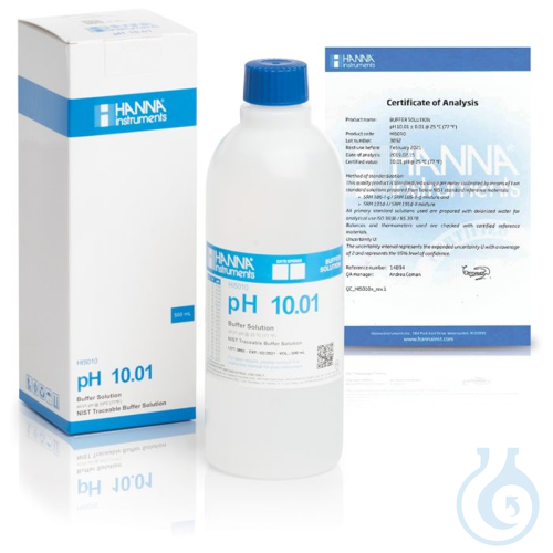 Pufferloesung, technisch, pH 10,01, 500 ml Flas...
