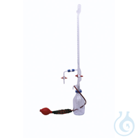 Automatische Bürette mit Hähnen aus PTFE und Flasche, 50 ml