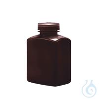 Weithalsflasche aus HDPE, quadratisch, braun, 2000 ml, 4 St. Stabile und braune Flasche aus...