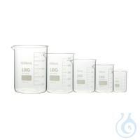 Becherglas-Set, niedrige Form, mit Ausguss Enthält jeweils ein Becherglas der folgenden Größen:...