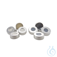 Bördelkappe aus Aluminium, Ø20 mm mit Septum aus geformtem Butyl/farblosem PTFE, Obere Öffnung...