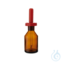 Tropfflasche aus braunem Borosilikatglas mit PP-Verschluss und Pipette, 30 ml, 1 Aus...