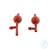 Pipettierball aus Gummi, Easy 5, 3 Ventile, lang, 25 St. Aus rotem Naturkautschuk. Mit drei...