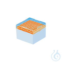 Gefrierbox aus PC für 81 Kryoröhrchen 3-5 ml, orange Aus Polycarbonat (PC)....