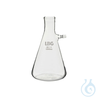 Saugflasche in Erlenmeyerform mit seitlicher Olive, 1000 ml, LBG 3.3