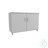 Laborbeistellschrank, mit Rollen und 2 Türen, 900 x 520 x 805 mm Hellgrau. Scharniere mit...