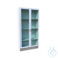 Laborschrank, hoch, 1200 x 500 x 2000 mm Hellgrau. Aus Melamin mit 19 mm Dicke. Vorderseite mit 1...