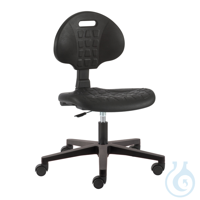Laborstuhl mit Rollen, niedrig Fünf Rollen, für Arbeitsprozesse im Sitzen, Sitzhöhe von 75 cm....