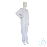 Labor-Arbeitskleidung, 65 % Polyester/35 % Baumwolle, weiß, unisex, Größe XS, 10 Hose und...