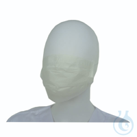 Disposable tie mask, 1 single layer of paper with self-adjusting elastic band, w Tie-on mask,...