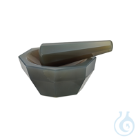 Agate mortar with pestle, Premium Line, Øext 125 mm, Øint 111 mm, h 61 mm Mortar with hexagonal...