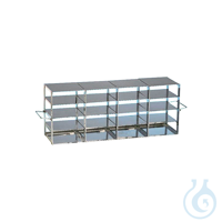 Kryoboxen-Gestelle für breite Gefrierschränke aus Edelstahl für 3 x 4 Boxen mit  Aus Edelstahl....