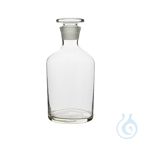 Flasche mit transparentem Glasstopfen, mattiert, enghalsig, 250 ml, 12 St. Aus Natronglas. Mit...