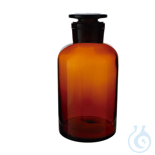 Flasche mit transparentem Glasstopfen, mattiert...