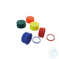 Ausgießring, blau, für Laborflaschen, Polypropylen, 10 St. Schraubverschlüsse und Ausgießringe in...