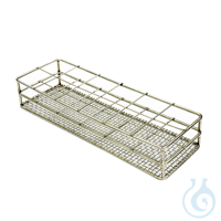 Reagenzglasständer aus Edelstahl für 4 x 6 Röhrchen mit Ømax. 50 mm, H: 45 mm Aus Edelstahl.