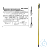 Thermometer, in Stabform, mit Präzisions- und Nachverfolgbarkeitszertifikat, All Gelber,...