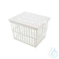 Test tube basket with cover, PP, 230 x 230 x 230 mm