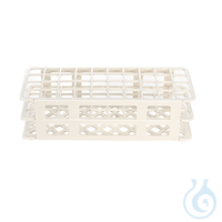 Reagenzglasständer für 24 Röhrchen mit 30 mm, PP Aus Polypropylen. Quadratische Löcher. Schwimmt...