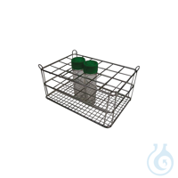 Reagenzglasständer aus Edelstahl für 8 x 6 Röhrchen (bis Ø 30 mm), Höhe: 40 mm Für die...