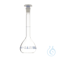 Messkolben, Klasse A, 1000 ml, NS 24/29, Premium Line, 2 St. Mit PE-Stopfen und aus hochwertigem...