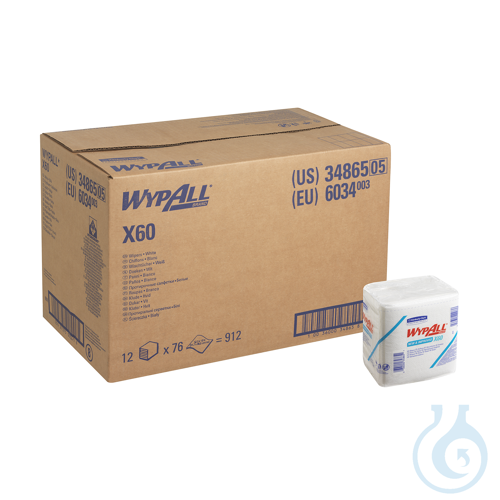 WypAll® X60 Genral Clean - Viertelgefaltet / Weiß Lagen: 1 Größe: 31,70 cm x...