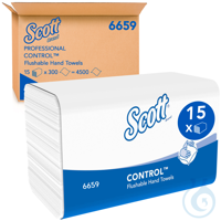 Scott® Control™ Flushable Folded Hand Towels 6659 - 15 packs x 300 white, 1...