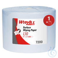 WypAll® L10 Surface Wiping Paper 7200 - Jumbo Roll - 1 Blue Roll x 1,000...