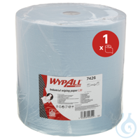 Blue, 3 ply, single use wiping paper. Perfect for soaking up industrial spills and wiping oily or...