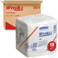 WypAll® L40 Wipers 7471 - 18 packs x 56 folded, white, 1 ply sheets The...