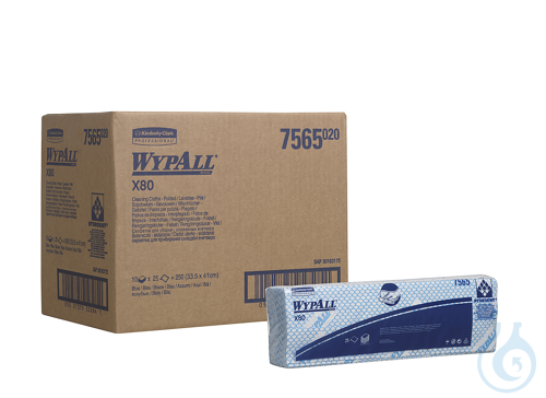 WypAll® X80 Critical Clean - Interfold / Blau Lagen: 1 Größe: 41,00 cm x...