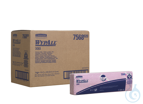 WypAll® X80 Critical Clean - Interfold / Rot Lagen: 1 Größe: 41,00 cm x 33,00...