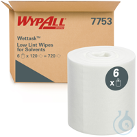 WypAll® Wettask Flusenarme Tücher 30,5x15 cm für Lösungsmittel, weiß, VE=6...
