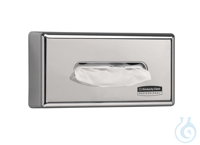 Wall mounted slimline facial tissue dispenser giving office areas or hotel...