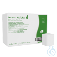 Hostess™ NATURA™ Folded Toilet Tissue 8036 - 32 packs x 500 white, 1 ply sheets  For a practical,...