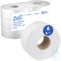 Scott® Essential™ Jumbo Toilet Roll 8511 - Jumbo Roll Toilet Tissue - 6 Rolls...