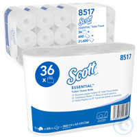 Scott® Essential™ Standard Roll Toilet Tissue 8517 - 36 rolls x 600 white, 2 ply For reliability...