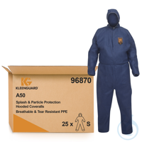 Short-life, breathable hooded coveralls with storm flap for respirator....