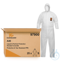 KleenGuard® A40 Schutzanzug gegen Flüssigkeiten und Partikel - mit Kapuze / Weiß