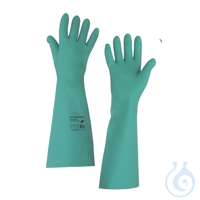 Zertifiziert nach PSA-Kategorie 3. Grüne, handspezifische Handschuhe bieten...