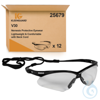 Wrap-around, anti-mist eye protection reduces condensation when humidity or...