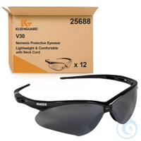 Kleenguard® V30 Nemesis™ Schutzbrille - Beschlagfrei 
Farbe: Grau 
Inhalt: 1 Box x 12 Brillen