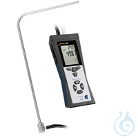Pressure and Flow Meter PCE-HVAC 2 Pitot Tube Anemometer for High Flow...
